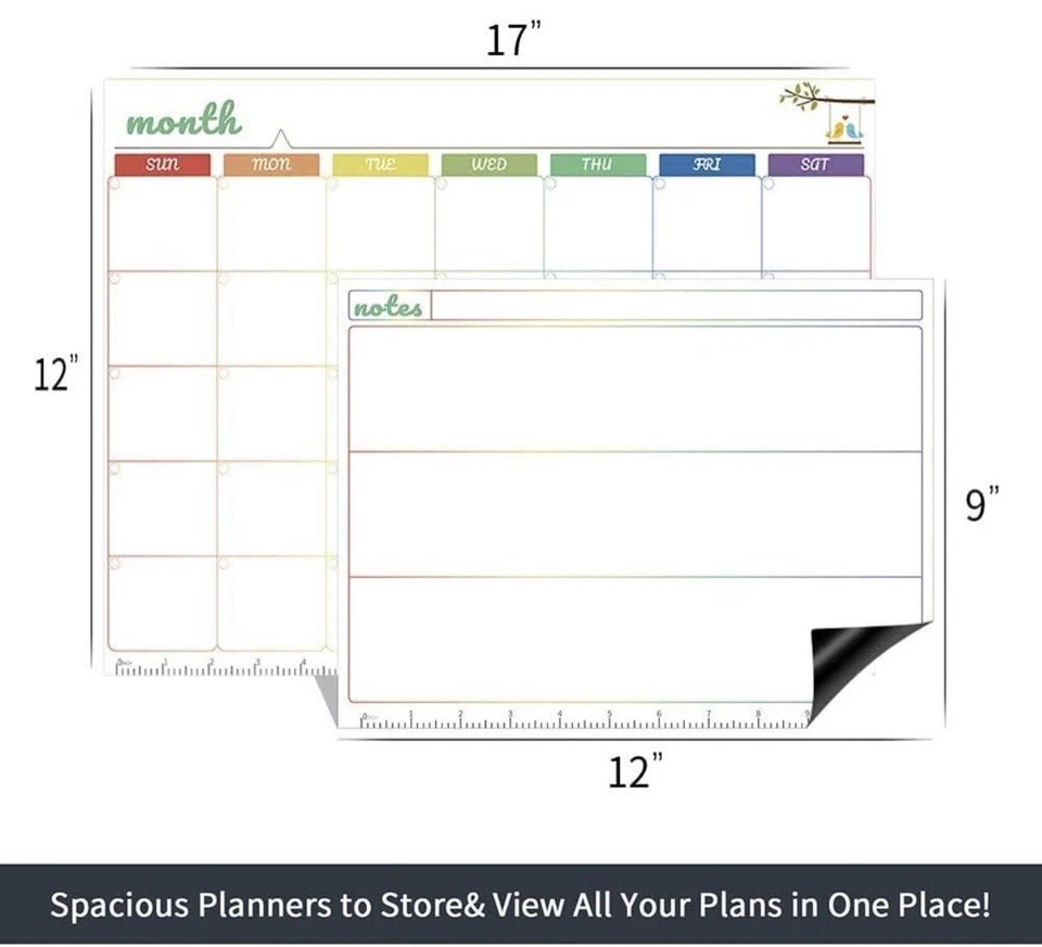Aken Magnetic Memo Boards,16.6” X 11.8” & 12x9 inch, 4 pens,Eraser. - Image 2 of 4