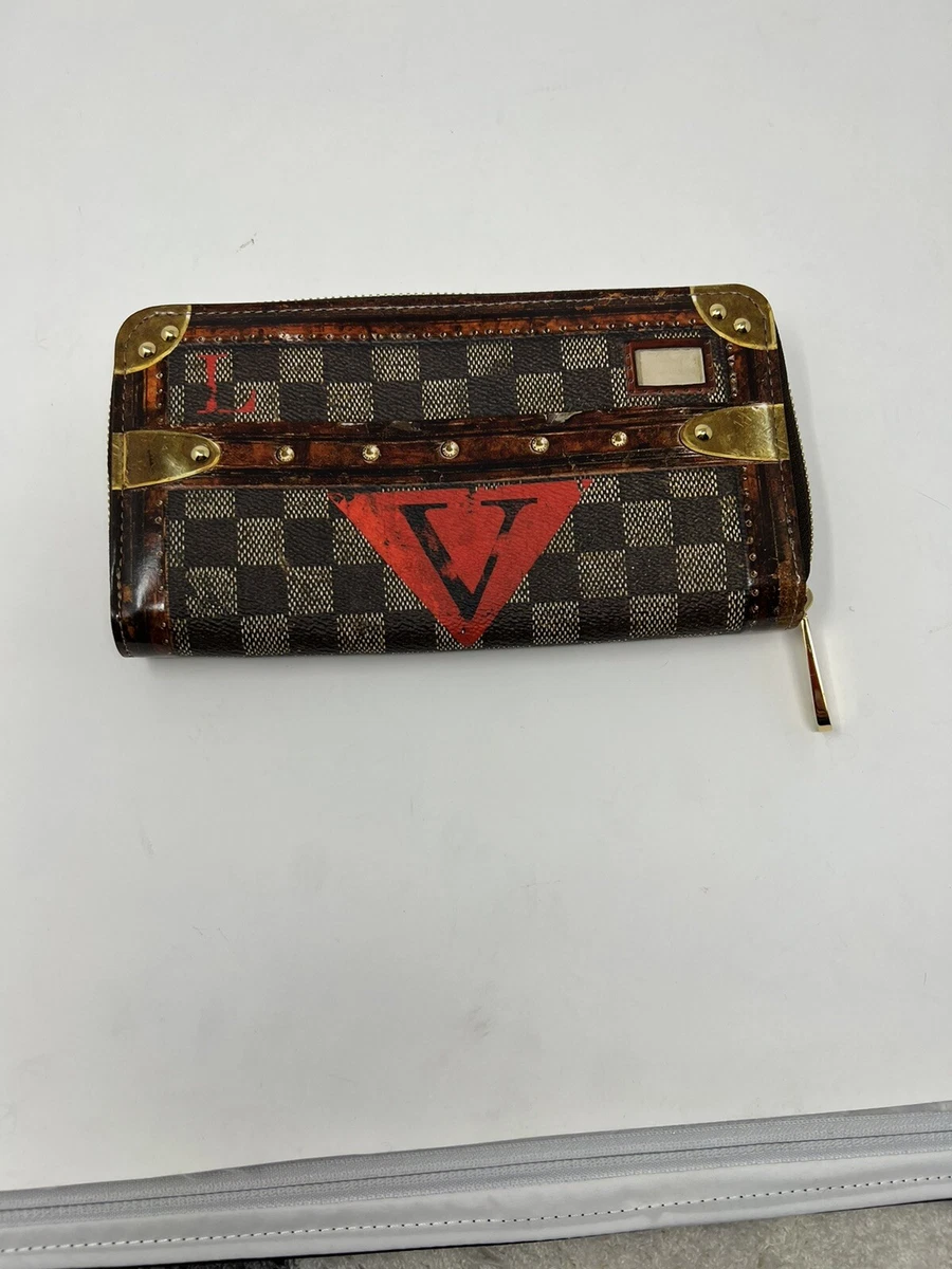 LOUIS VUITTON TIME TRUNK DAMIER ZIPPY WALLET - RED, GOLDSUPER RARE!!