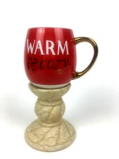 Mug Warm & Cozy Barrel Style by Threshold Multicolor 12 oz pedestal not included
