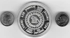 Crown Mint Spinner Stock Market 1 One Troy Ounce .999 Fine Silver Round Bar 1984