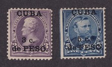 MATT S STAMPS SCOTT CBA #224-225 OVERPRINT 3- & 5-CENT ISSUES OF 1899 MH CV$24
