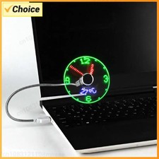 Metal Mini Fan DC 5V LED Clock Fan Real Time Display Clock Fans Time Temperature