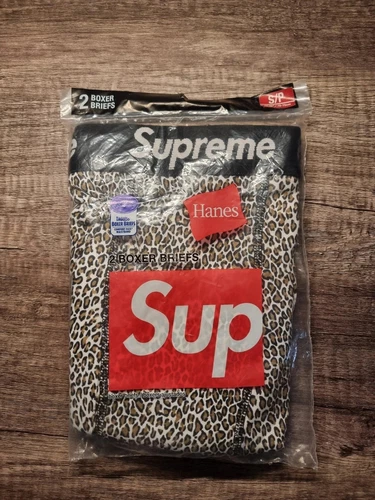 Boxer slip Supreme Hanes (lot de 2) taille M imprimé léopard créateur neuf authentique