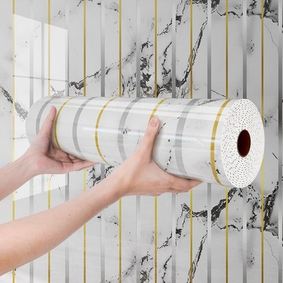 Marble Wallpaper Roll 15.7''x118''Self-dhesive Kitchen Wall Roll Sticker Decor-YAH