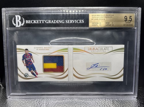 2019-20 Panini Immaculate Lionel Messi Booklet Patch Auto /38 BGS 9.5 Gem Mint