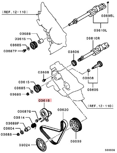 TOP TENSIONER PULLEY BALANCE BELT FOR MITSUBISHI L200 KB4T Series 4 2.5 DiD - Picture 2 of 6