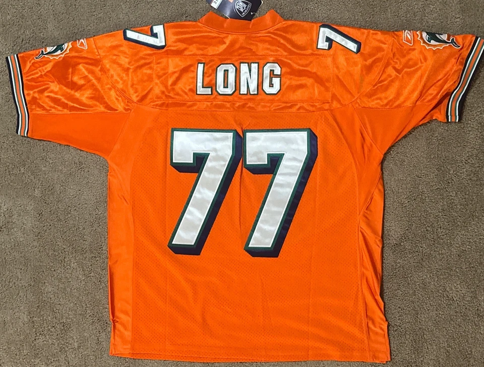 Camiseta deportiva Reebok NFL Miami Dolphins Jake larga #77 naranja alternativa para hombre L 50 nueva con etiquetas Foto 2 de 4