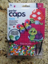 Perler Cap 1003 Solid top Fuse Bead starter kit NOS butterfly mushroom snail D-F