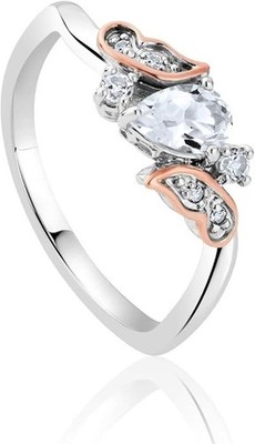 Clogau Sterlingsilber & 9 kt Rotgold Kensington Fife Diadem Topas Ring Größe N