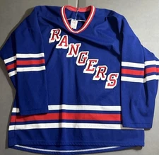 Vintage New York NY Rangers CCM Maska NHL Hockey Blue Jersey Size XL Made USA