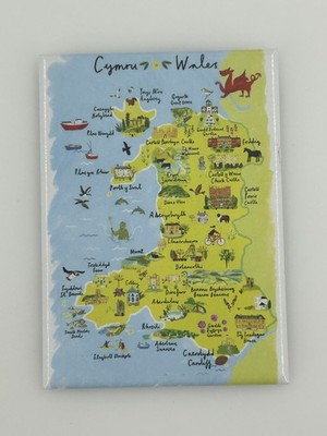 National Trust Wales Map Souvenir Magnet UK Cymru Travel Memorabilia