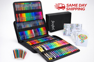 Gel Pens for Adult Coloring Books, 160 Pack Artist Colored Gel Pen with 40% More