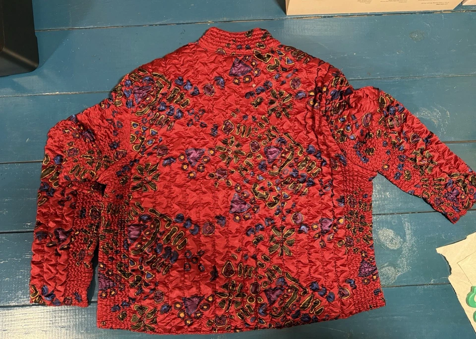 Ladies Ruby Rd. Puffed Jacket Silk Red Size PXL Beautiful - Image 4 of 4
