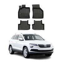 Omac Gummi FußMatten FüR Skoda Karoq 2017-2026 Premium Tpe Automatten Schwarz 4X