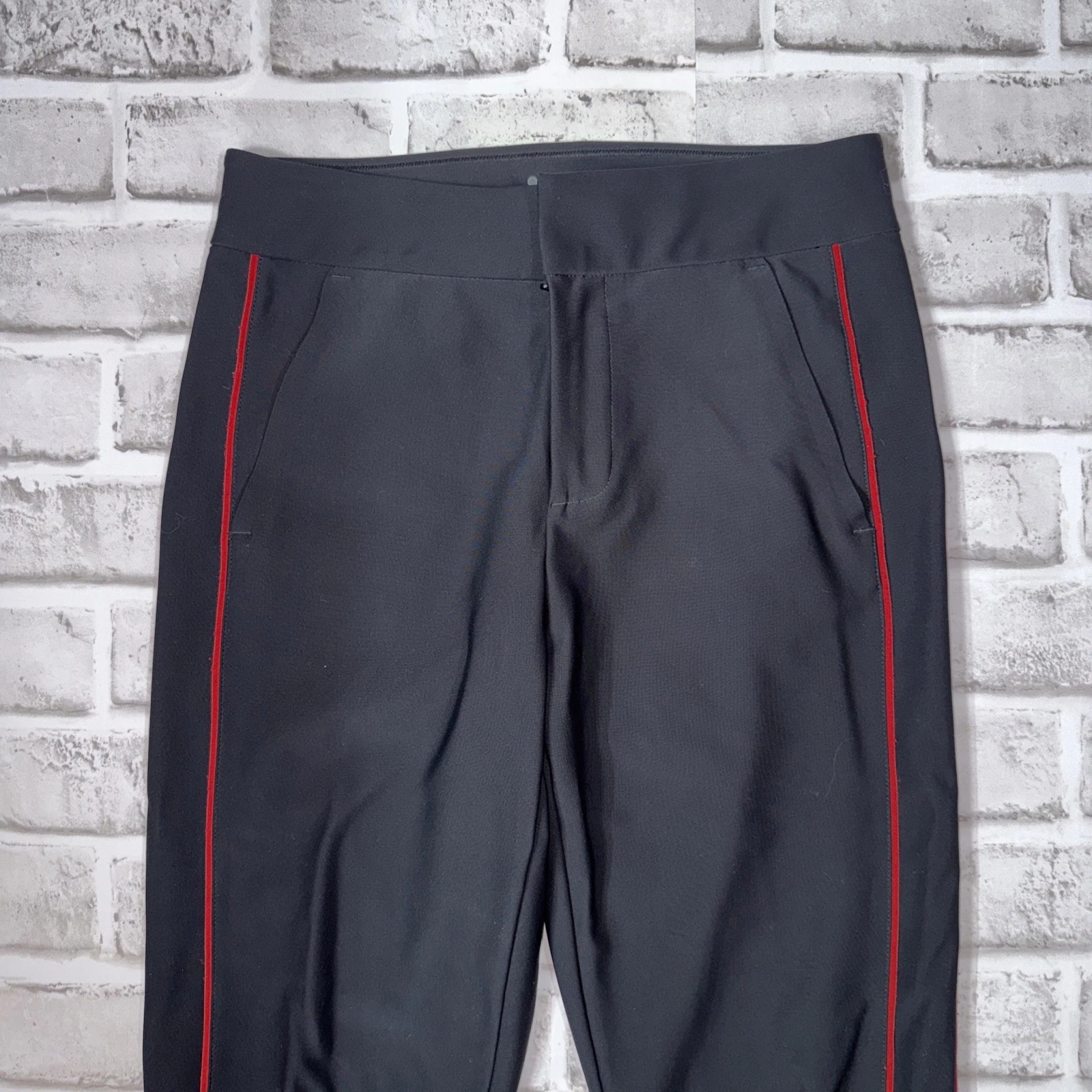 Athleta Black Stellar Novelty Trouser Commute Work Travel Pant Size 2