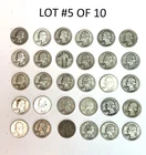 Lot#5 of 10 - (30) qty misc. 90% Silver Quarters.  Fair to Excellent condition.