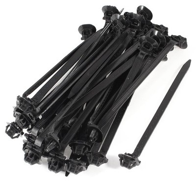 Nylon Cable Tie Push Mount 166mm Black 40 Pcs Interior Wiring