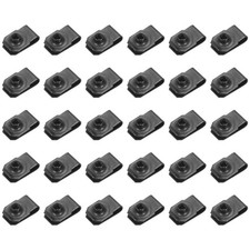 30 Pack U-Style Clip-On M5-0.8 Nut U-Type Fastener Black