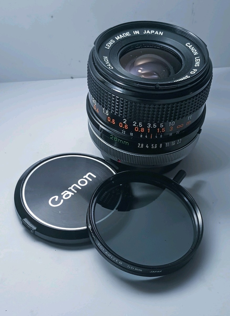 Canon FD 28mm f/2.8 SC Breech-Lock Lens w/Canon Polarizer Filter
