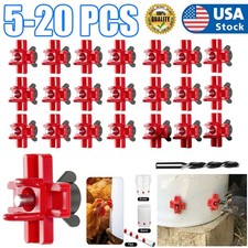 20x Chicken Feeder No Waste Automatic Poultry Feeder Ports Chicken Feeders,Water
