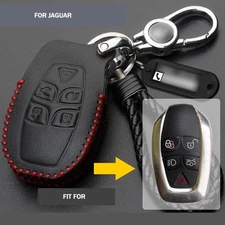 For JAGUAR XJ 11-16 Genuine Leather Keyless Remote Smart Key Fob Cover Shell Bag