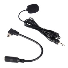 Black 3.5mm External Clip On Microphone for 3 Hero4 Mic Adapter 6.69" Cable