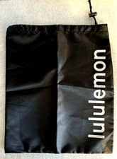 Lululemon Drawstring Shoe Dust Bag 18 x15 Black Polyester Lightweight Brand New