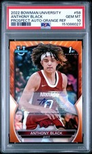 2022 BOWMAN CHROME U - ANTHONY BLACK - PROSPECT AUTO - ORANGE /25 - PSA 10