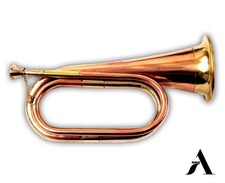 AnNafi  Solid Copper Brass Bugle US Military Cavalry Horn  Musical Instrum...