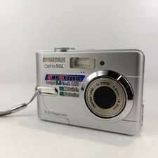 Pentax Optio 50L 5.0MP Compact Digital Camera Silver Tested In Original Box