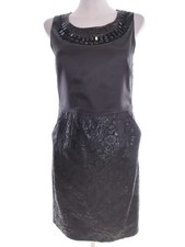 ET VOUS Damen Ballkleid/Abendkleid Gr. 36 Schwarz Ärmellos Perlen Knielang