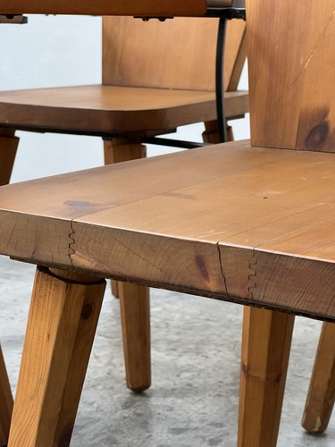 Brutalist Solid Wood Chairs Sculptural Design Perriand Chapo Mid Century - Bild 8 von 12