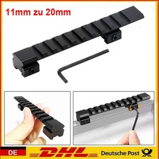 11mm zu 20mm Adapter Prismenschiene Weaver Picatinny Zielfernrohr Montage 125mm