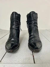 stallion black ankle cowboy boots