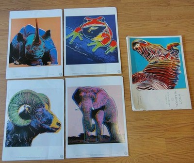 Andy Warhol 1989 Endangered Species Portfolio 12x16 Prints 4 Total Out Of 6 