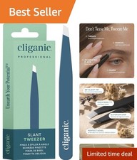 Professional Eyebrow Tweezers - Precision Slant Tip in Stainless Steel for All