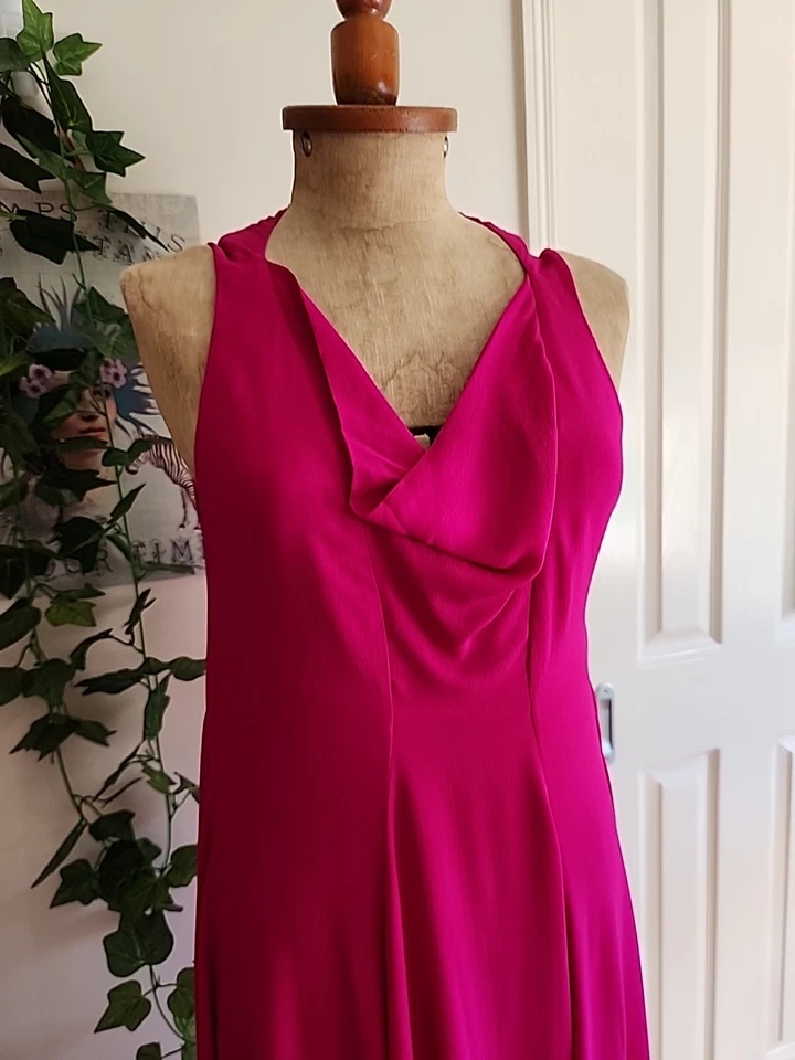 Kit WILLOW KITX  FUSCIA PINK SILK DRESS SIZE 12 Event Statement Wedding  - image 3 of 4