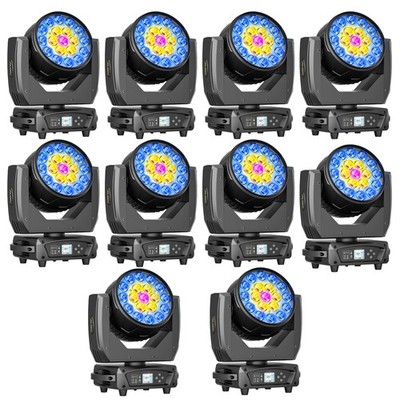 LED Zoom Moving Head Stage Light RGBW DMX Beam Wash Lighting DJ Disco Bar 19x20W