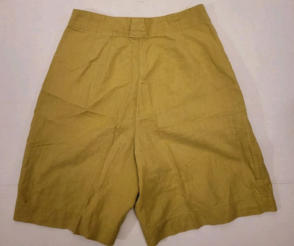 Pantalones Cortos Vintage Años 90 Gap Para Mujer Talla 7/8 Verde Pantano/Lino Lima Mezcla Algodón Foto 2 de 4