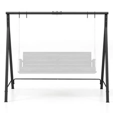 Outdoor Porch Swing Frame Patio Metal Swing Stand w/ A-Shaped Structure