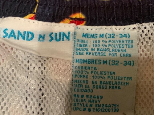 🌸 Men’s Swim Trunks Orange Blue Floral Size M 32-34 🌸NWOT - Picture 6 of 7