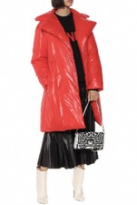Auth.givenchy Logo Print Bright Red Padded Belted Coat/jacket S/m New