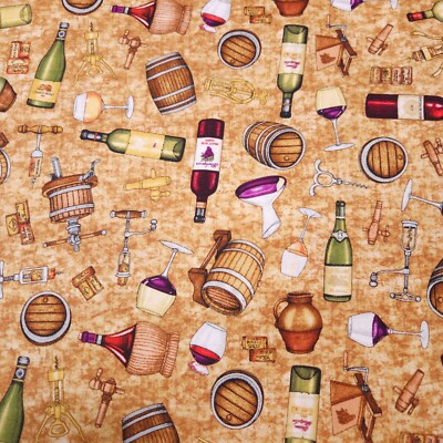 12'' Perfectly Vintage Dan Morris Quilting Treasures Wine Bottle Glass Keg