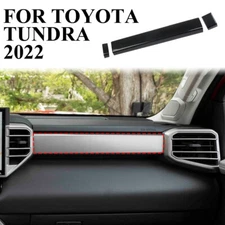 Carbon fiber style control dashboard panel cover trims for Toyota Tundra 2022+