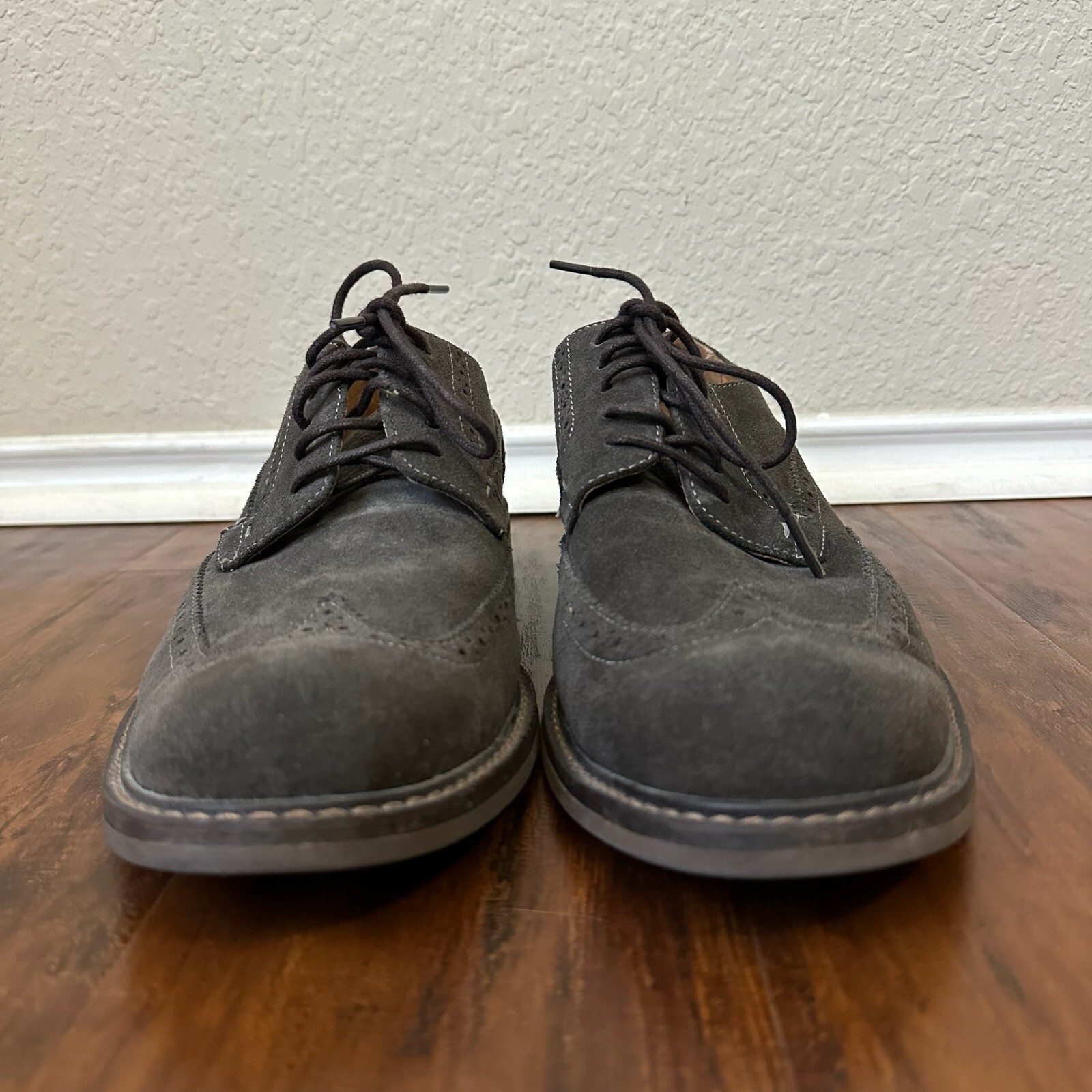 SAOLA Scarpe Oxford VIONIC Bruno uomo US 11 EU 44 scamosciate marroni stringate derby punta alare