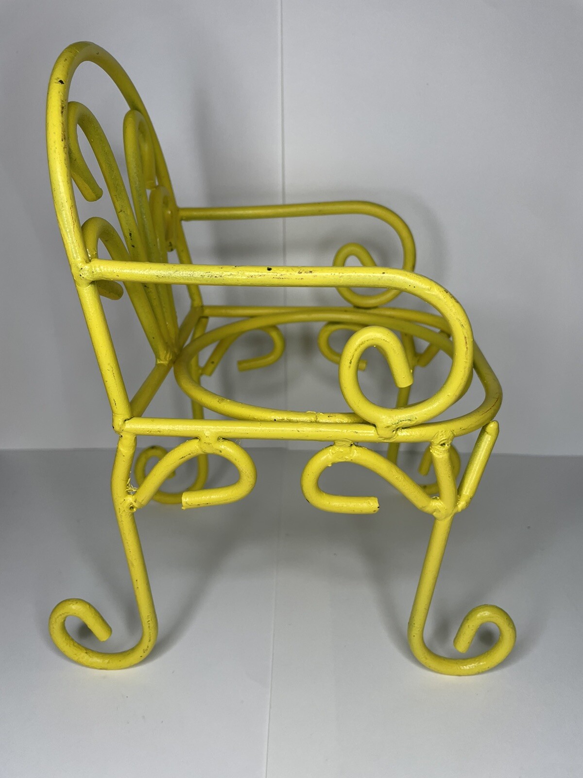 Vintage Yellow Metal Chair Planter eBay