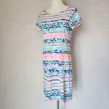 Lilly Pulitzer Marlow Short Sleeve Mini Dress A Wave From It All Pima Cotton S