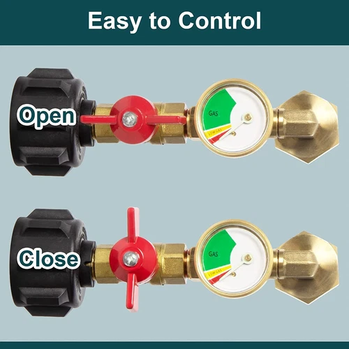 Propane Refill Adapter w/ON-Off Valve and Gauge Fill 1Lb Bottle From 5-40Lb Tank - Bild 11 von 13