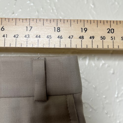 Ralph Ralph Lauren Pants Mens 38x32 Beige 120s & Cashmere Pleated Cuffed - Picture 8 of 17