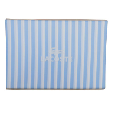 Lacoste 100% Cotton Crocod'elle Queen Flat Sheet Blue/White Stripes 8435 260